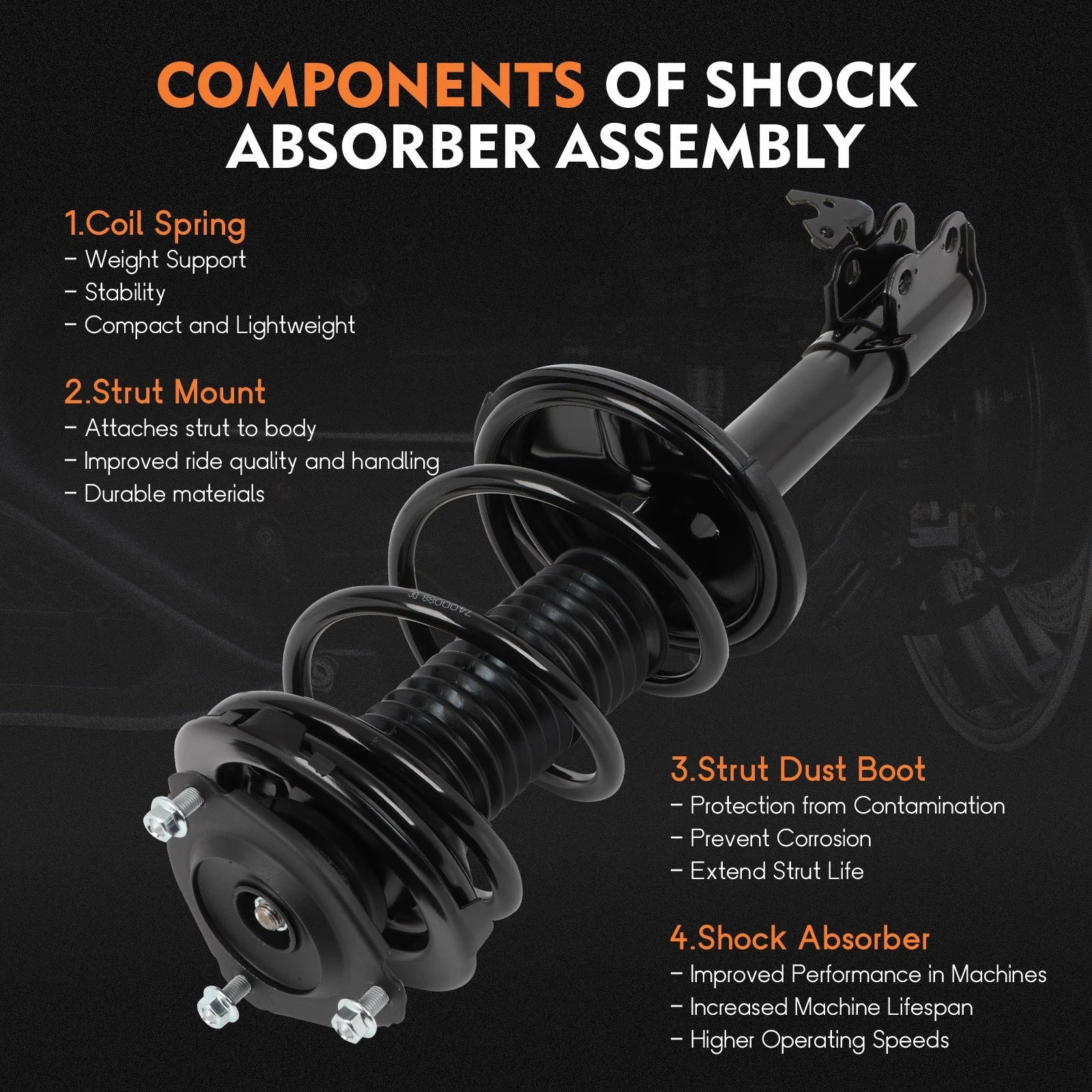2X Complete Struts Shocks Springs & Mounts for RAV4 (1996–2000)