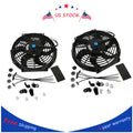 2X Electric Radiator Slim Cooling Fan 10" for Universal Fit (12V)