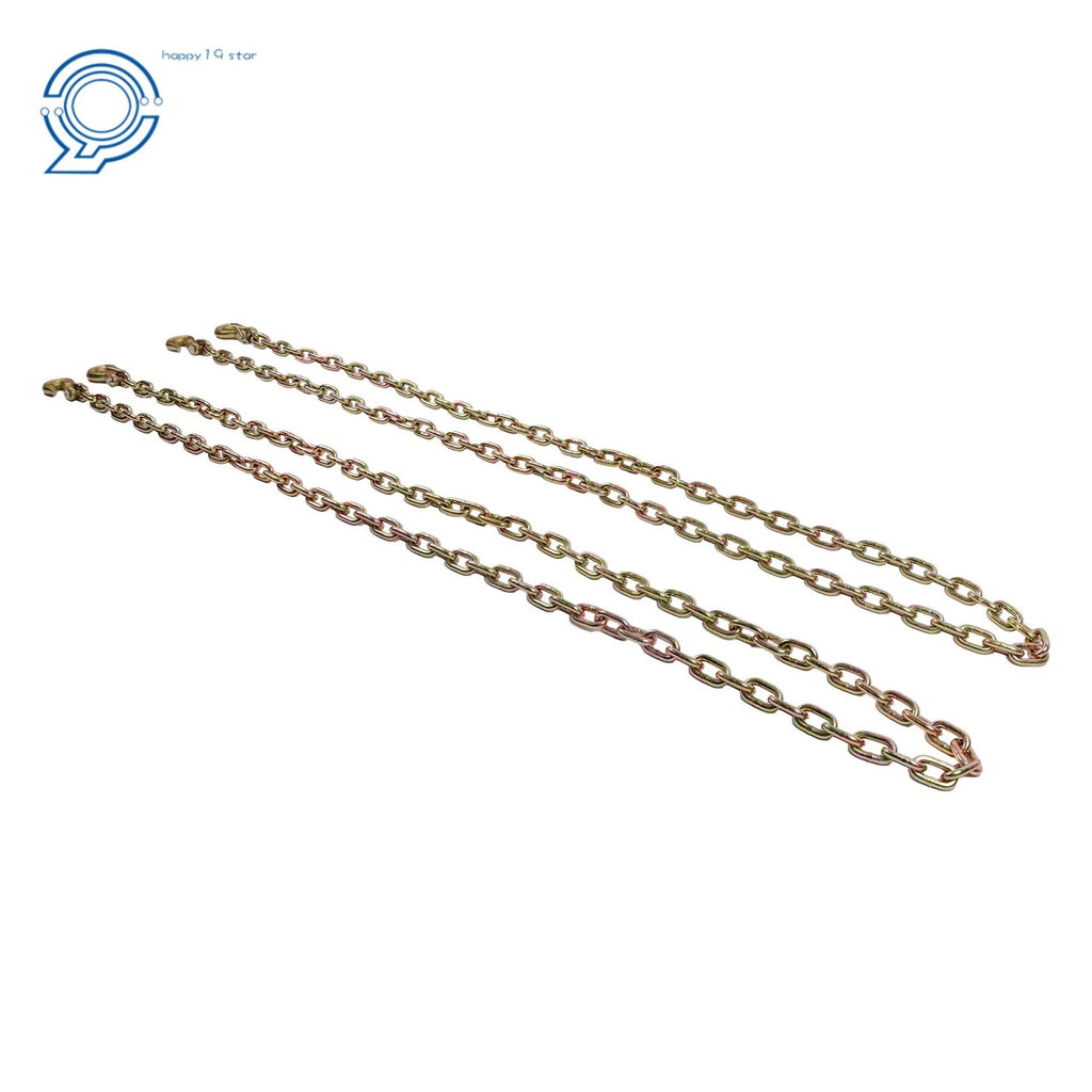 Set of 2 G80 Tie Down Tow Chains with Hooks for Heavy-Duty Use