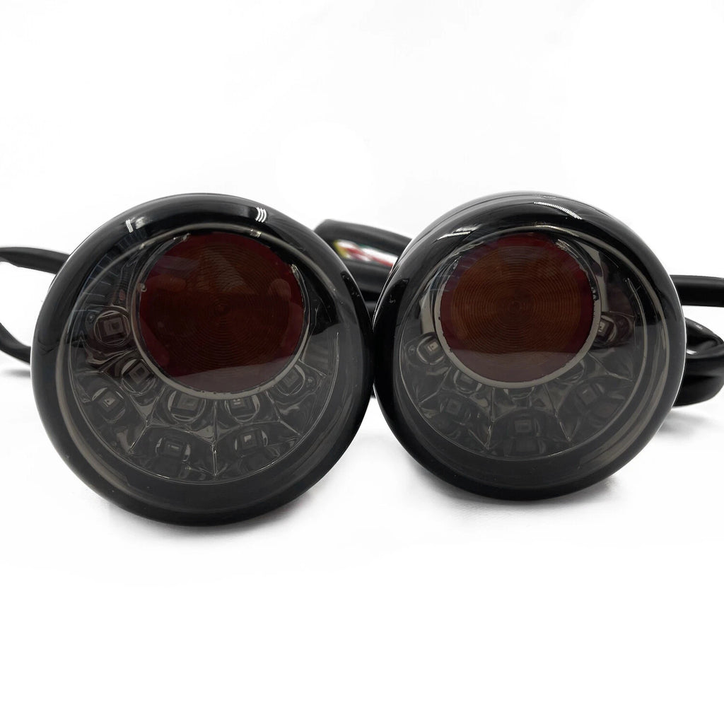 Front Black LED Running Brake Turn Signal Indicator Light for Harley XL 883 1200 (2004–2023)