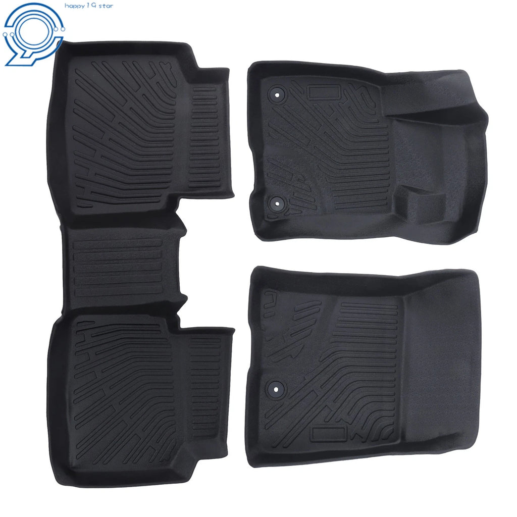 Set of 3 TPE Floor Mats Liner for Ford Escape (2020–2025) All Weather Black
