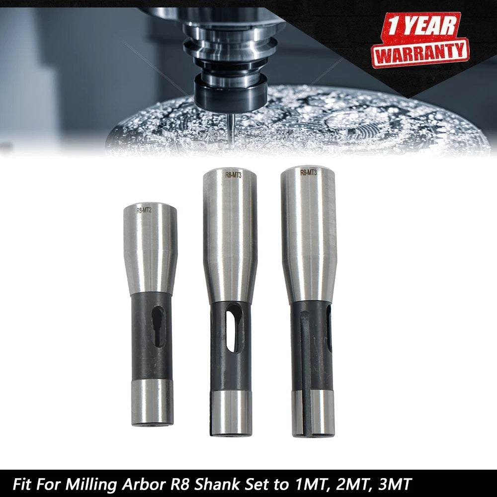 3Pcs R8 Shank Sleeve Set for Bridgeport MT1 MT2 MT3