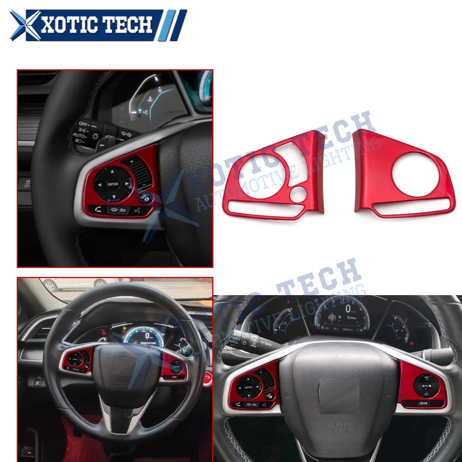 ABS Driver Side Control Button Molding Cover Kit for Honda Civic (2016–2021)