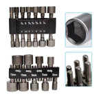 Set of 9 Hexagonal Handle Socket Bits for Various Applications