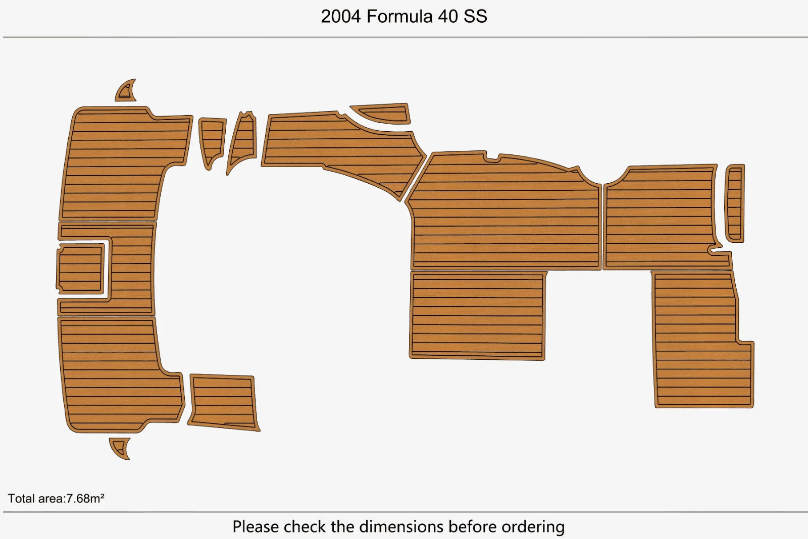 EVA Pads for Formula 40 SS Cockpit Swim Platform (2004) Teak Deck Faux Floor