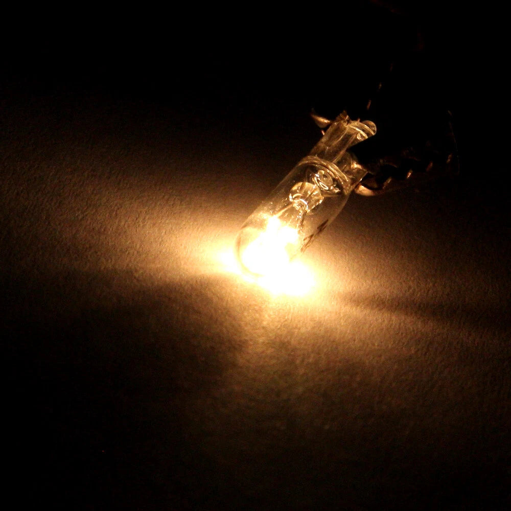 10pcs T5 74 Mini-Wedge Halogen Bulbs for Instrument Cluster Lights (Warm White)