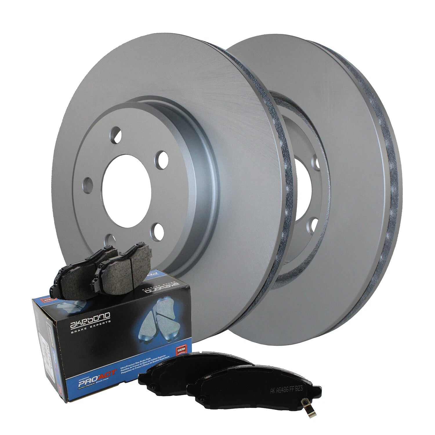 Front Brake Kit 320mm Rotors Akebono Ceramic Pads for Dodge Challenger (2008–2023)