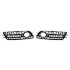 Pair Honeycomb Mesh Fog Light Grille Covers for Audi A4 B8 S4 (2008–2022)
