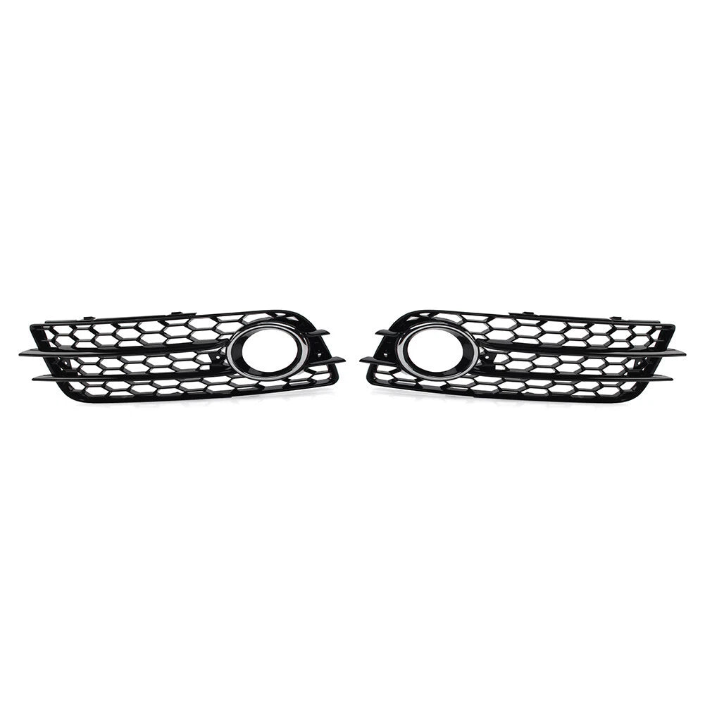 Pair Honeycomb Mesh Fog Light Grille Covers for Audi A4 B8 S4 (2008–2022)