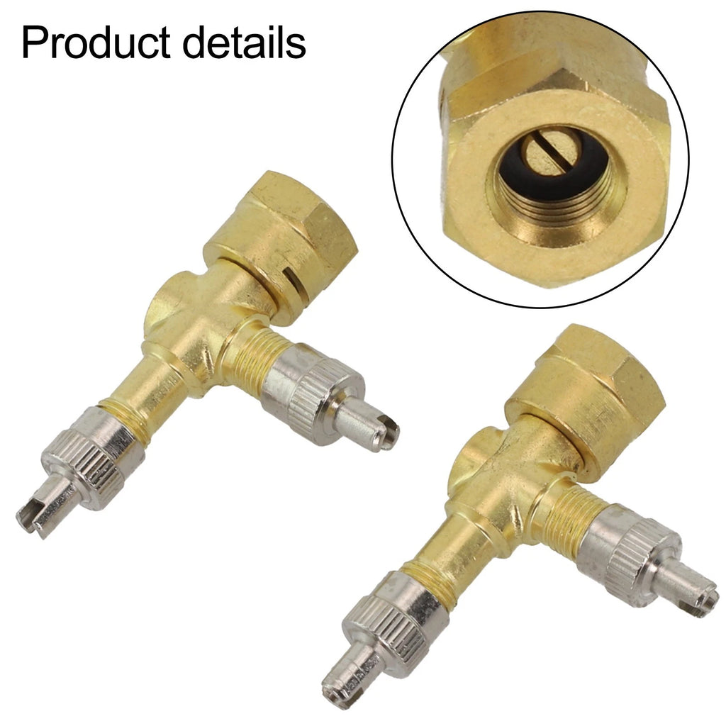 2X TPMS Valve Tee Adapter 3-Way for Motorcycles and Automobiles