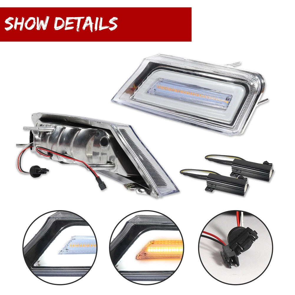 Clear Lens Dynamic Amber LED Signal DRL Lamp for Jeep Liberty (2008–2012)