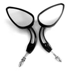 Black Racing Skull Side Mirrors for Harley FXR Super Glide (1982–1999)