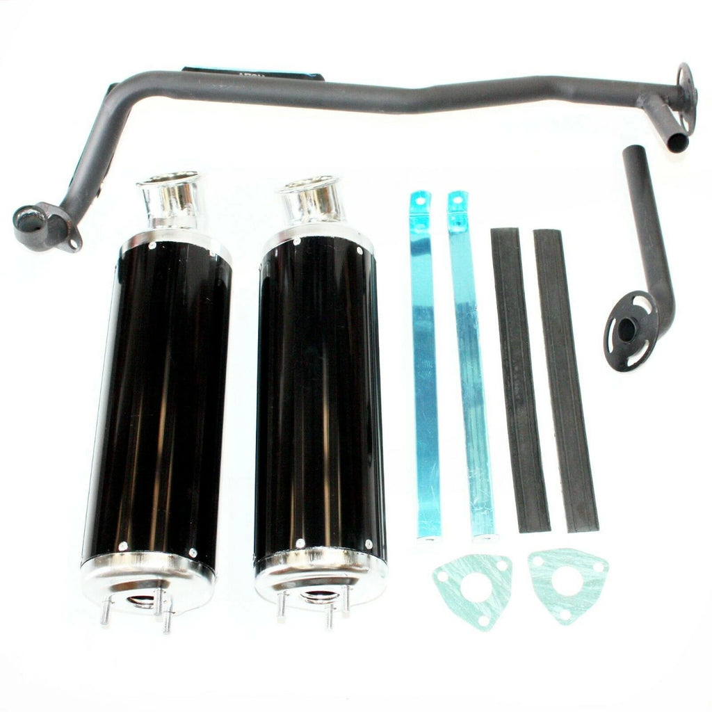 Twin Exhaust Pipe for 125cc Bull Style Farm Quad Dirt Bike ATV (2010–2023)