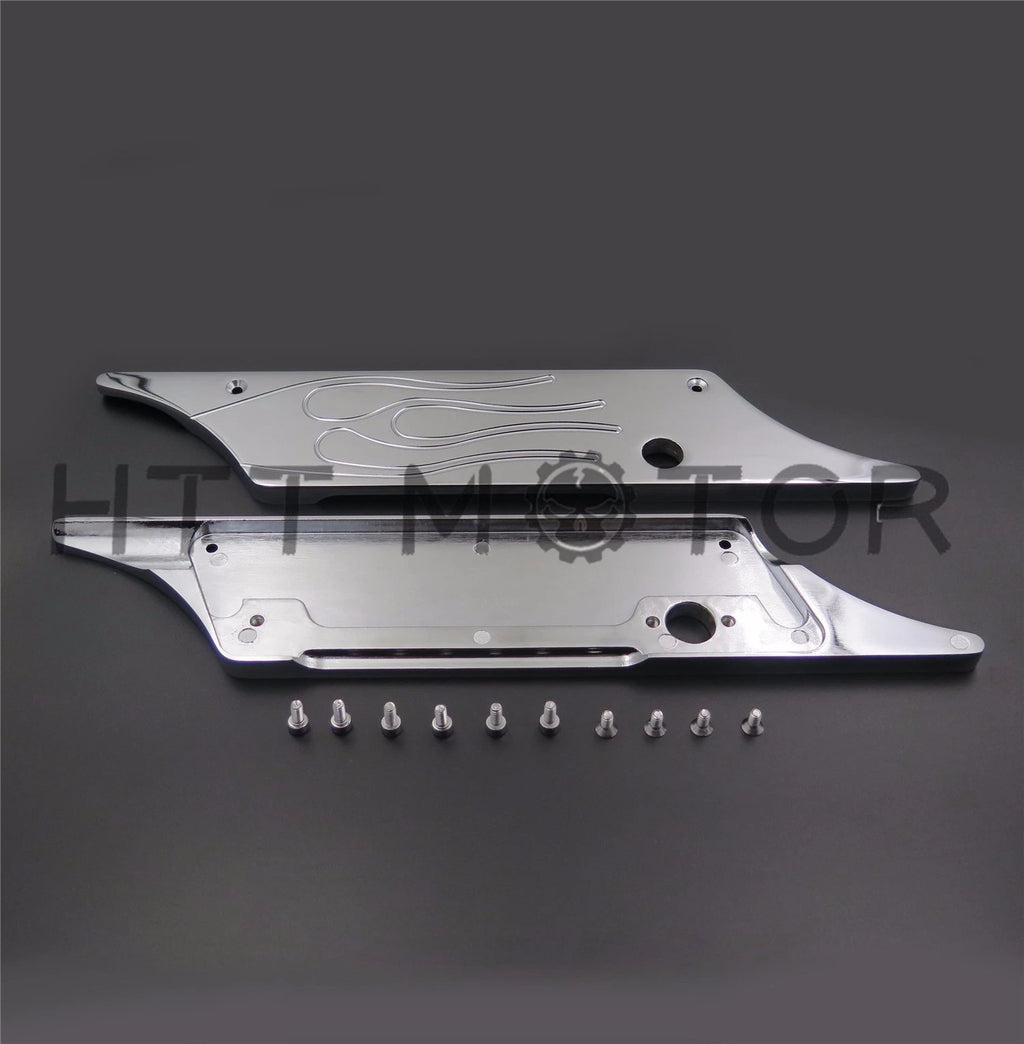 Set of 2 Billet Chrome Saddlebag Latch Covers for Harley Touring (1993–2013)