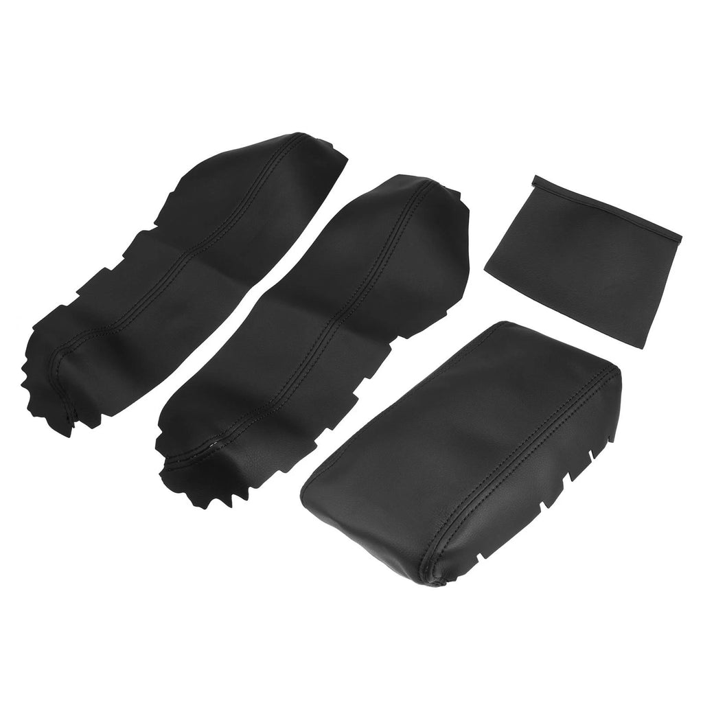 Set of 3 Armrest Covers for Honda Civic (2016–2020) Black with Black Line