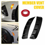 2X Black ABS Side Fender Vent Air Wing Cover Trim for Universal H