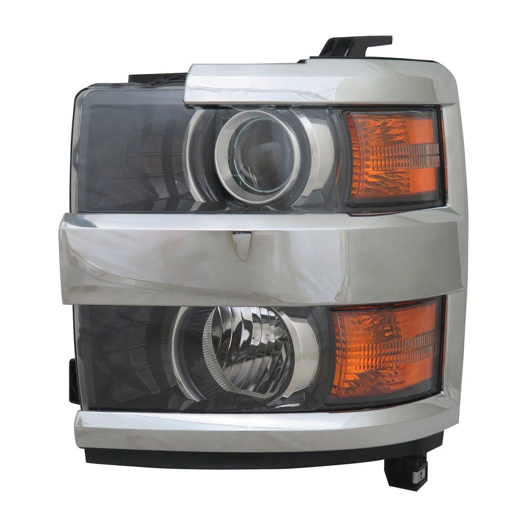 Replacement Driver Side Headlight Assembly w/Chrome Bezel (See Compatible Chart)