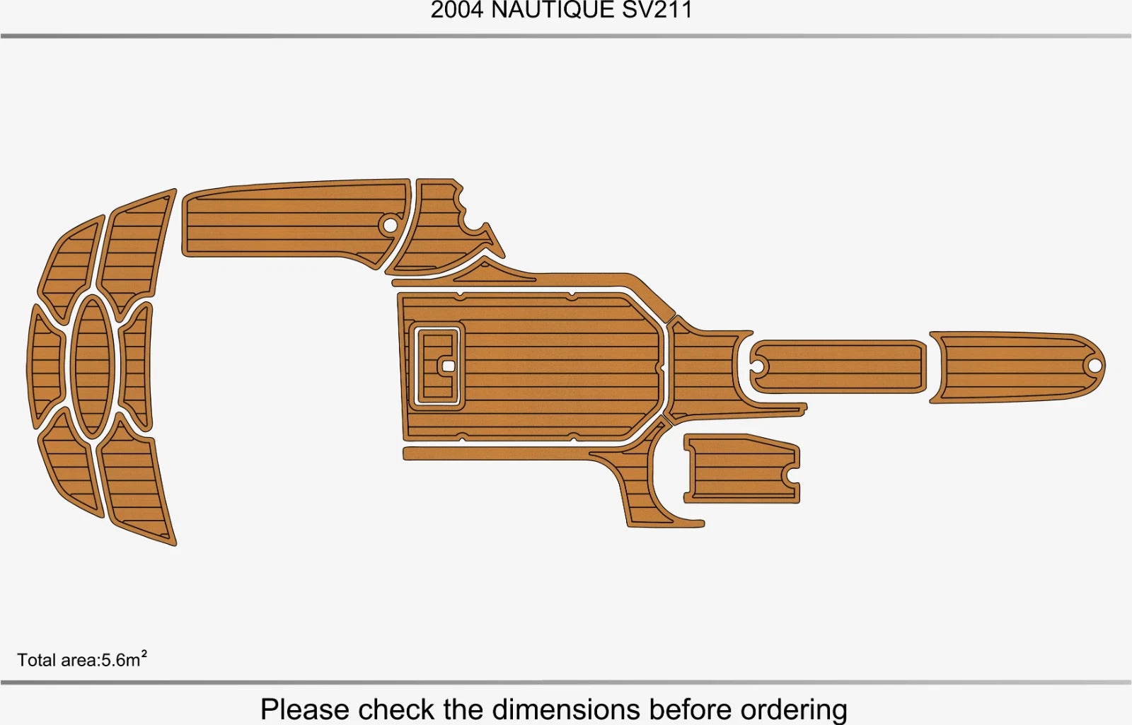 EVA Foam Teak Deck Flooring Mat for Nautique SV 211 (2004)