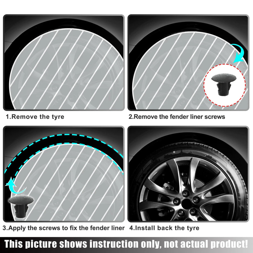 Set of 2 Fender Liners Splash Shields for Toyota Sequoia Tundra (2008–2020)