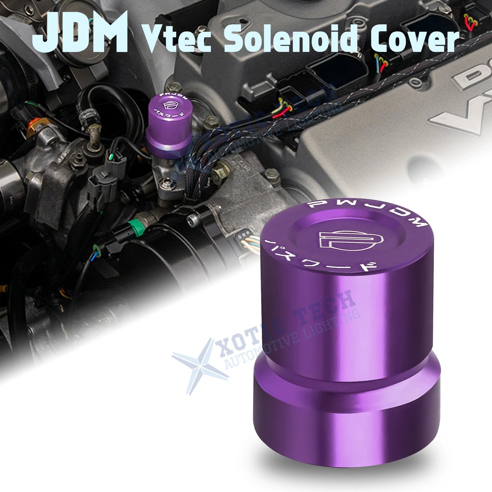 VTEC Solenoid Valve Cover Cap for Honda Civic (2000–2005) Purple