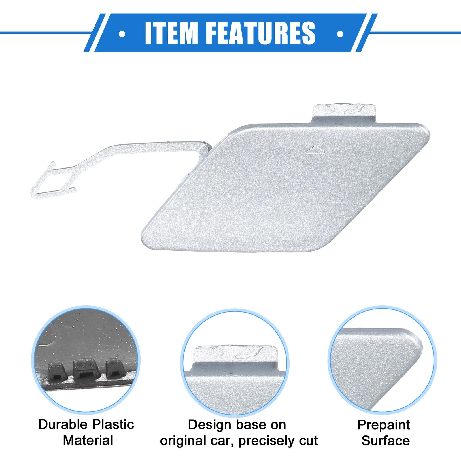 Tow Hook Eye Hole Cover Cap for BMW 3 F30 (2012–2015) Silver Tone