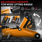 1.5 Ton Hydraulic Floor Jack for Universal Use (3000 lbs Capacity)