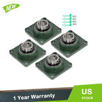 Set of 4 Pillow Block Flange Bearings for UCF208 (1-1/2" Bore)