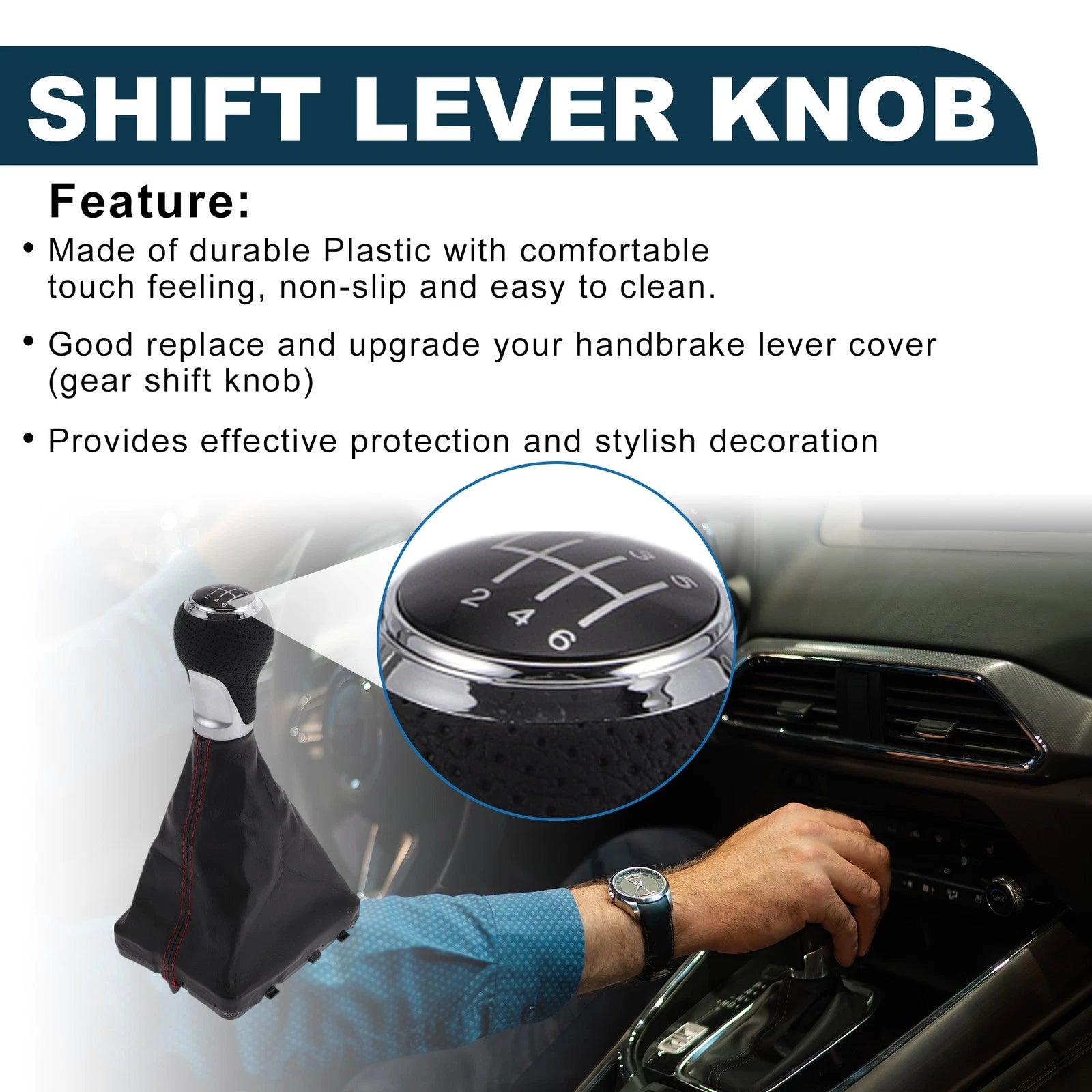 6 Speed Gear Shifter Knob w/ Cover No. 4F0863278 for Audi A6 (2005–2011)