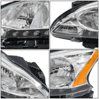 Headlight Assembly Set for Nissan Sentra (2013–2015) Halogen LED DRL Clear