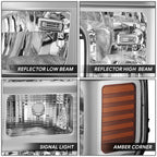 Chrome Amber Driver Left Headlight for Ford F-250 F-350 F-450 F-550 (2020–2022)