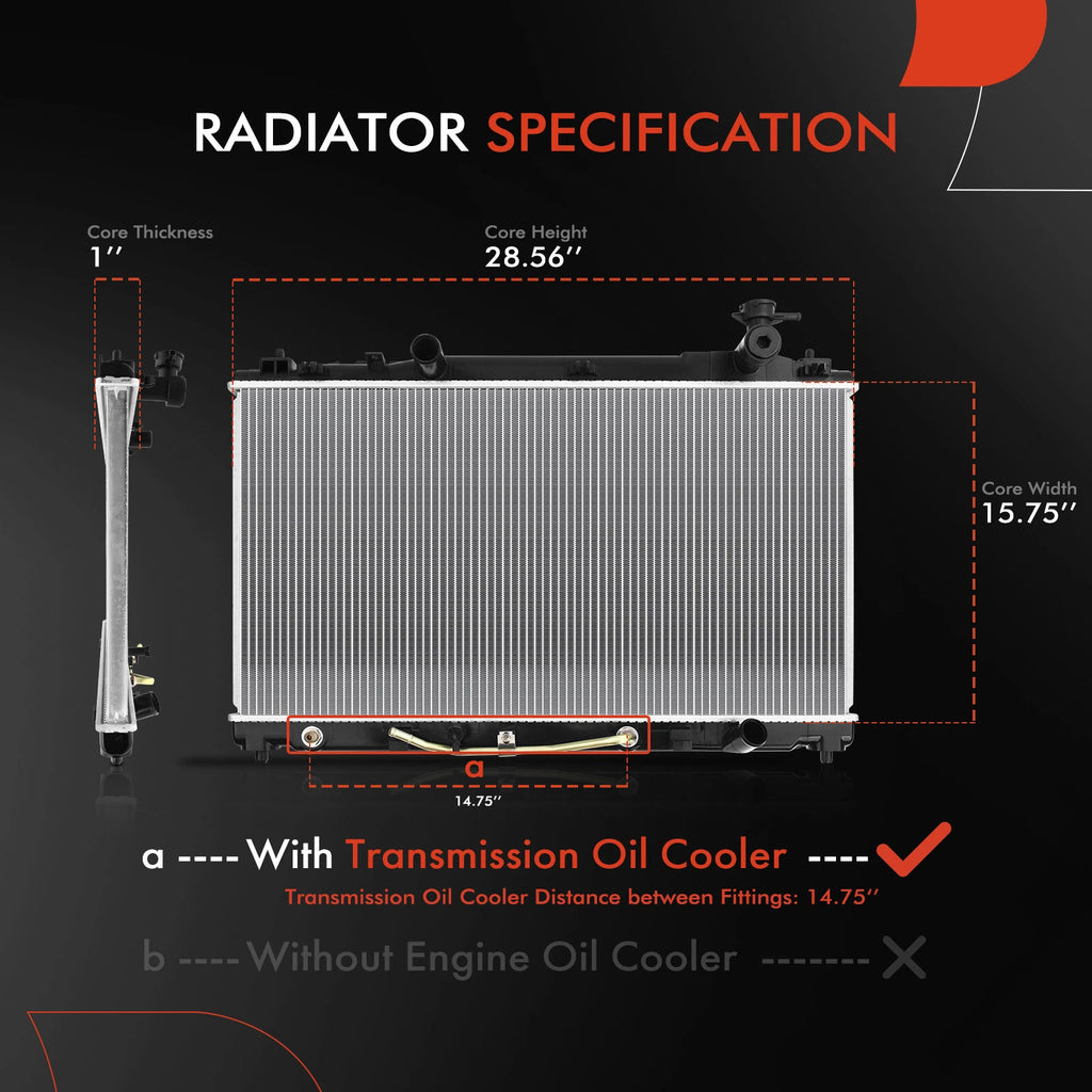 Radiator with Oil Cooler for Toyota Venza (2009â2016) Automatic Trans