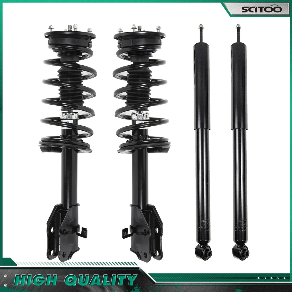Set of 4 Front Strut Coil & Spring Rear Shock for Ford Edge (2007–2010)