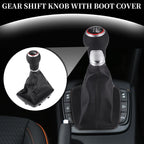 5 Speed Manual Gear Shift Knob with Cover for Audi A4 (2007–2015) Black Leather