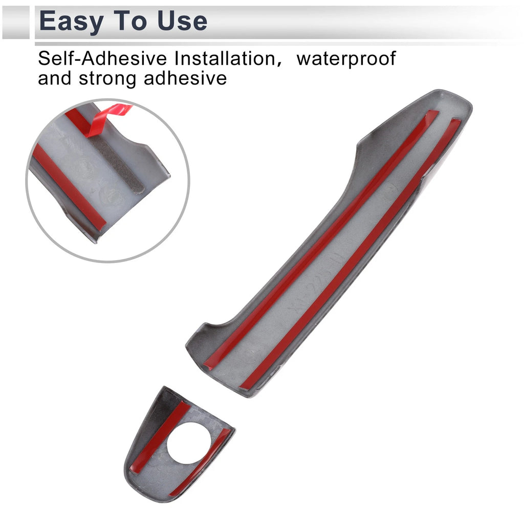 Door Handle Cover Trim for Toyota Prius (2010–2015) Carbon Fiber Black