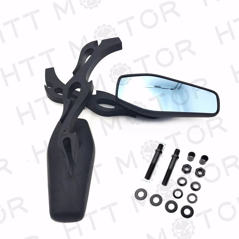 Tapered Teardrop Rearview Short Stem Mirrors for Harley Motorcycle