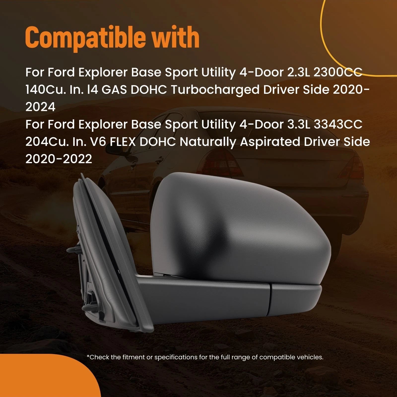 Power Adjust Mirror Left for Ford Explorer (2020–2024) LB5Z17683AA