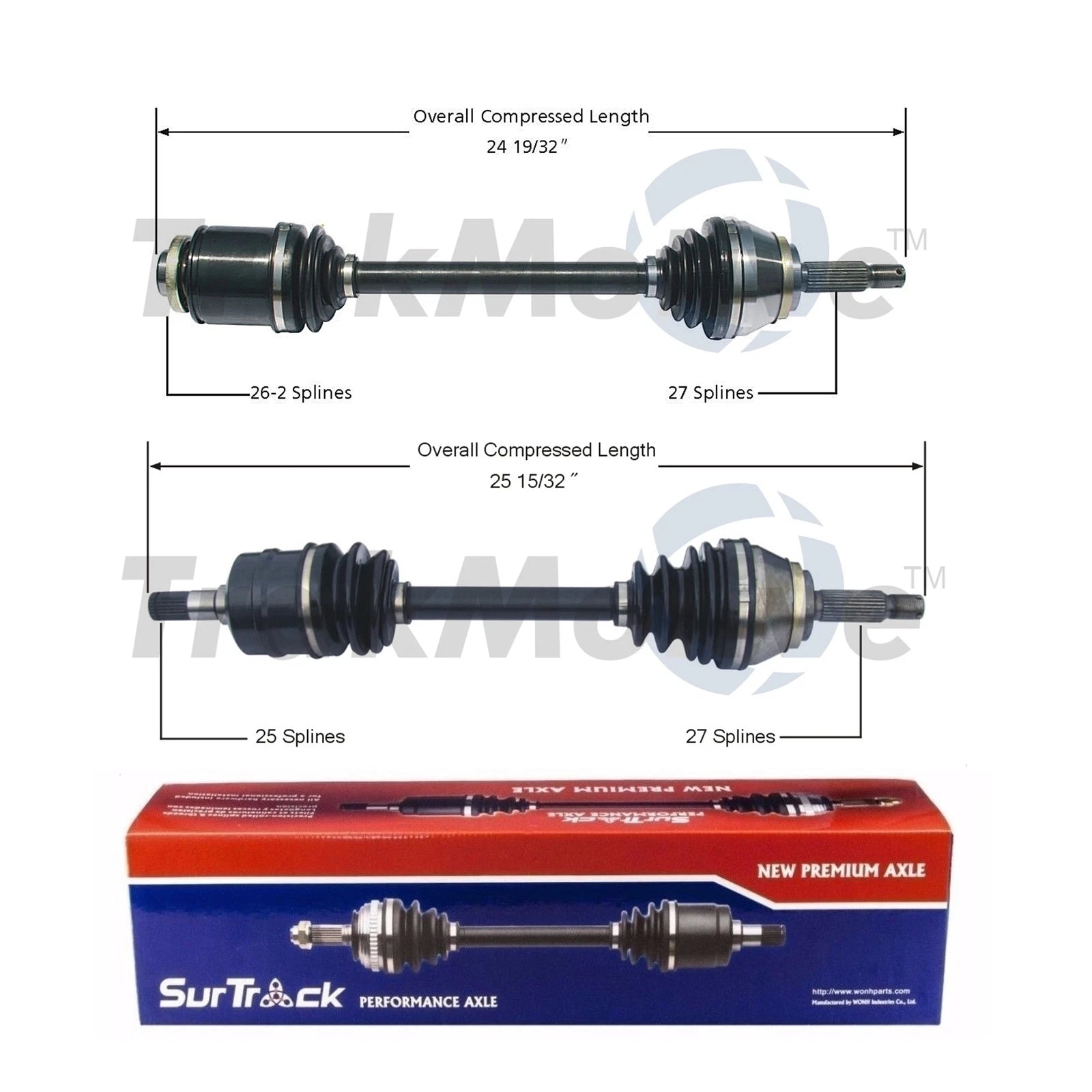 2X Front CV Axle Shafts for Dodge Stealth Mitsubishi 3000GT (1991–1999)