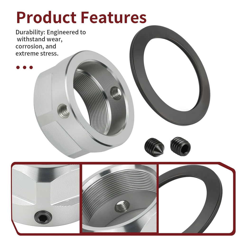 Rear Axle Lock Nut & Washer Set for Yamaha YFZ450 (2004–2013) Raptor 700 (2006–2022)