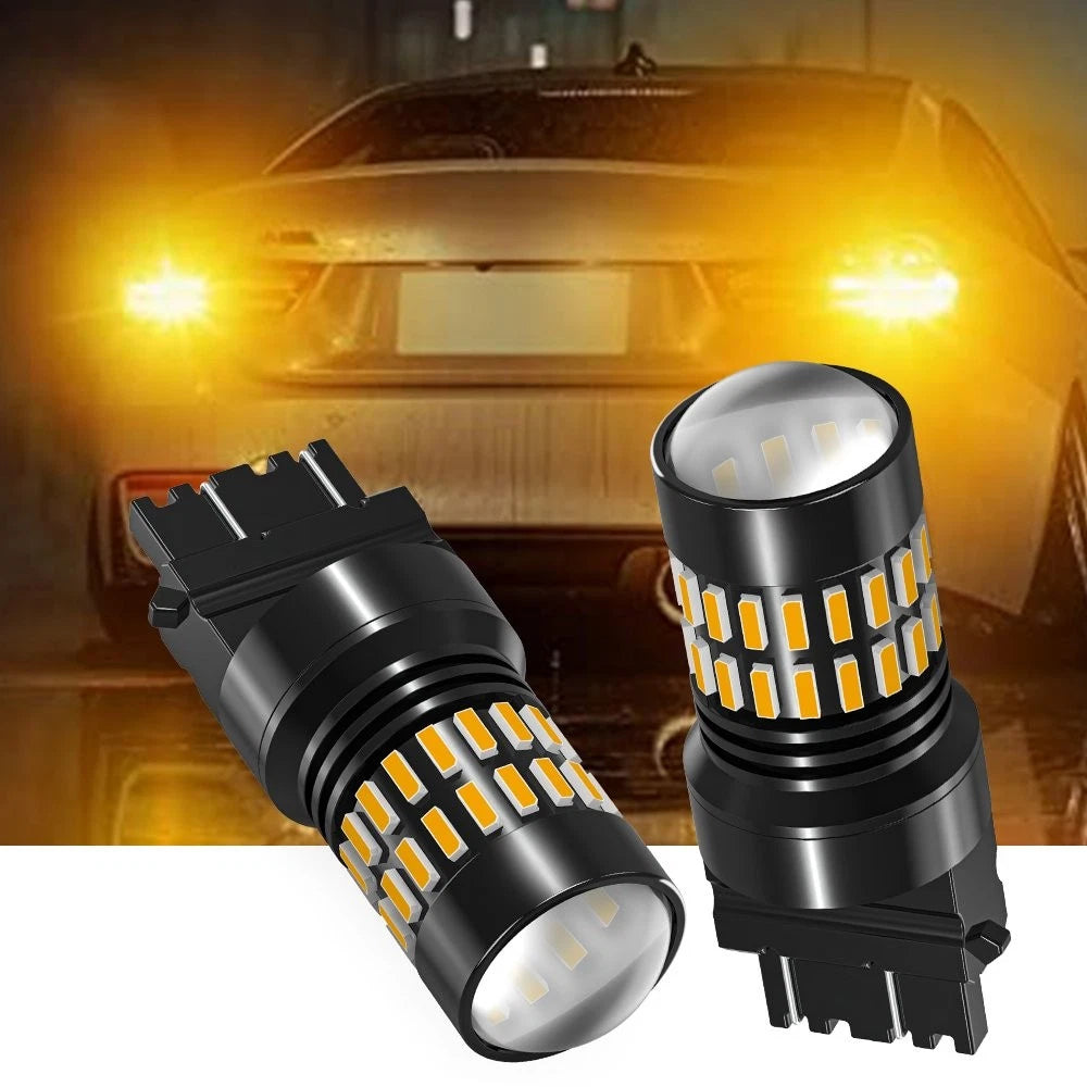 Set of 2 AUXITO Yellow Amber 3157 3156 4157 LED Turn Signal Bulbs