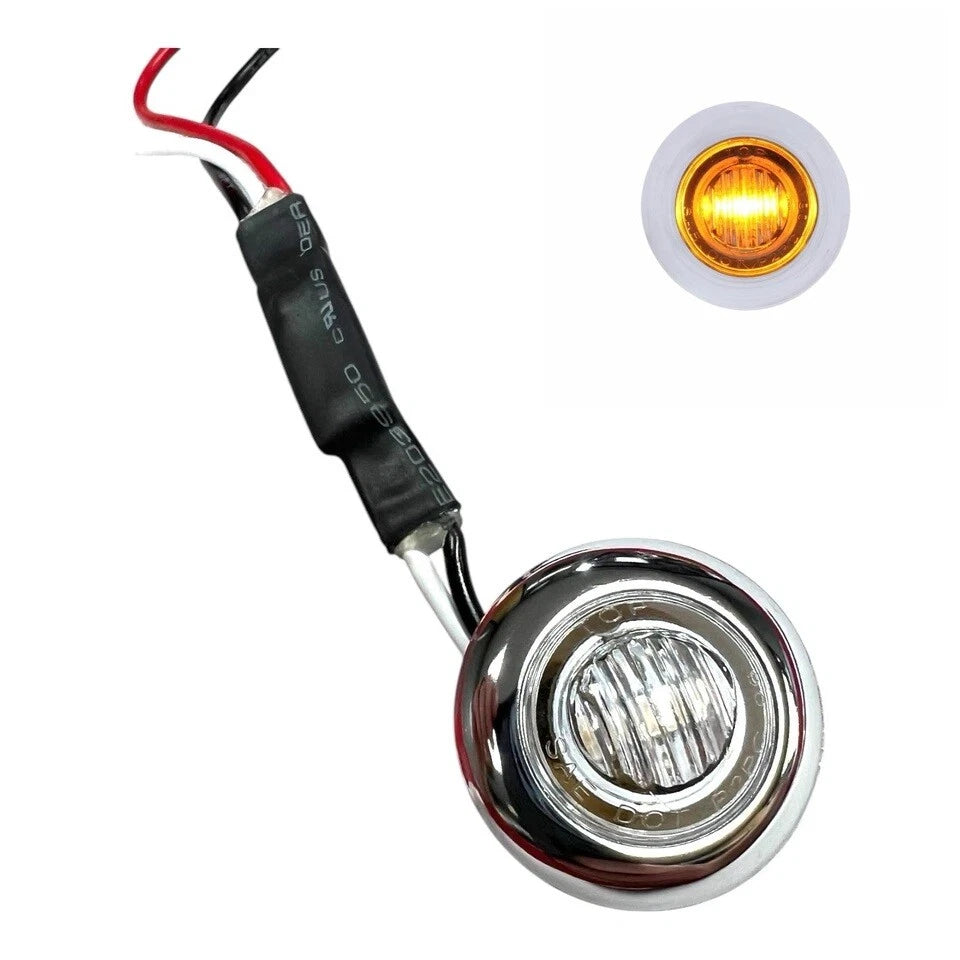 3 LED Amber Utility Marker Light Clear Lens for Trailer 3/4 Inch (2000–2000)