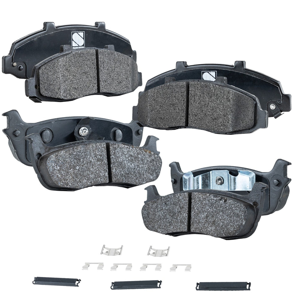 Set of 4 Semi-Metallic Brake Pads for Ford F-150 4WD