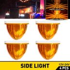 4X Amber LED Round Marker Lamp for Truck Trailer (Always On Strobe)