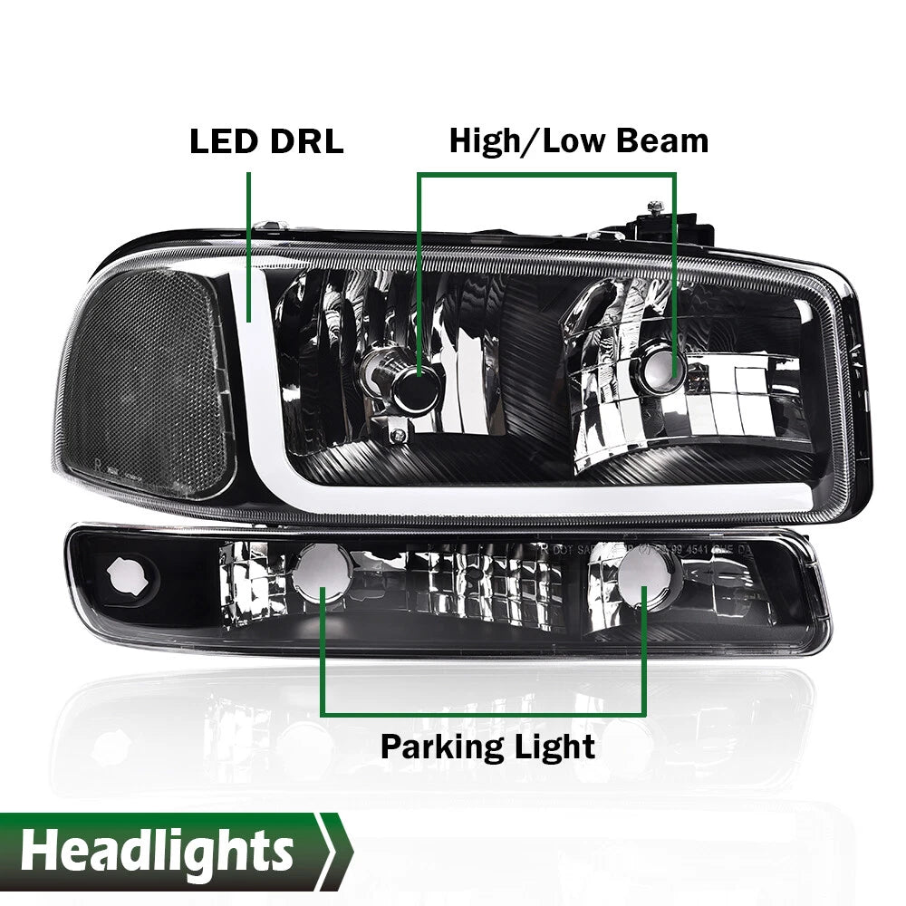 LED Headlights and Bumper Lamps for GMC Sierra/Yukon (1999–2007)