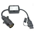 Trailer Light Converter European Round 7-Pin to 4-Way Flat Connector