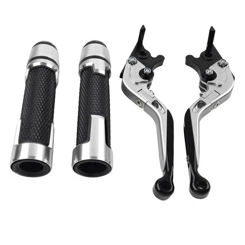 Silver Brake Clutch Lever Handlebar Grip Set for Yamaha XSR900 (2016-2023)
