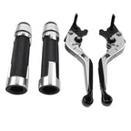 Silver Brake Clutch Lever Handlebar Grip Set for Yamaha XSR900 (2016-2023)