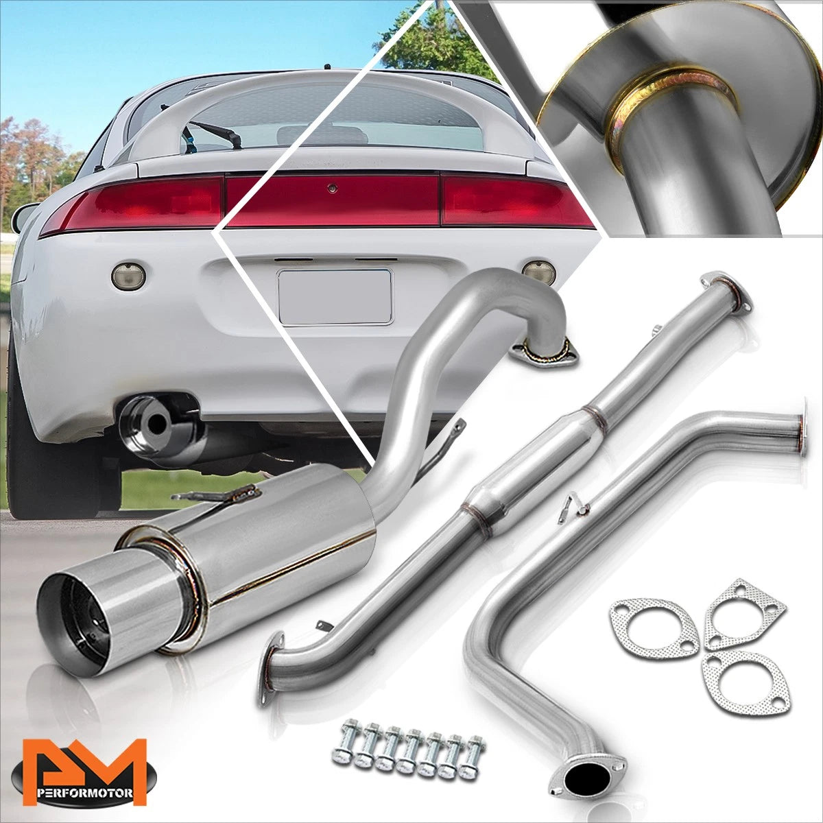 4.5" Muffler Tip Catback Exhaust for Eclipse/Talon (1995–1999)