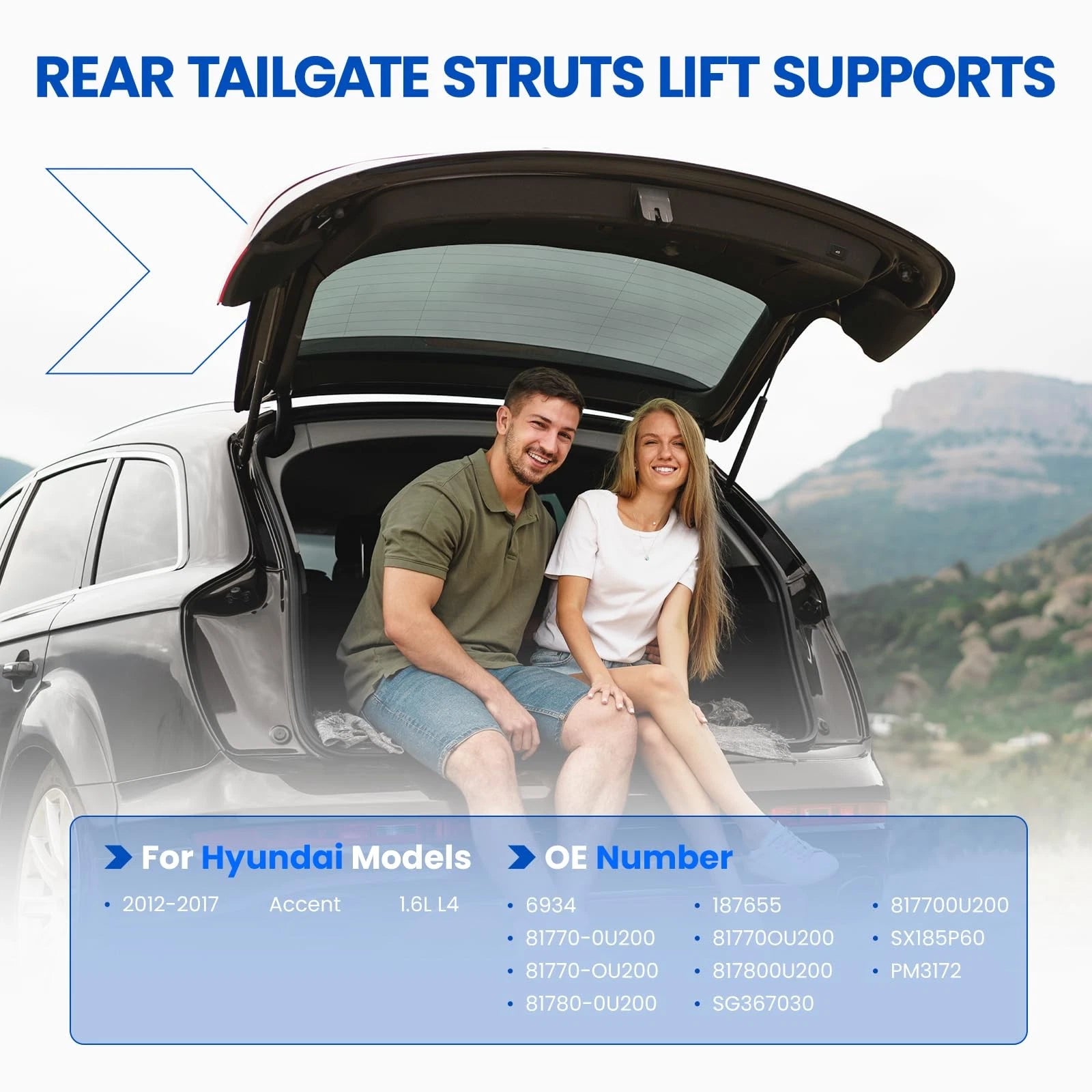 Lift Supports Shocks for Hyundai Accent (2011–2017)