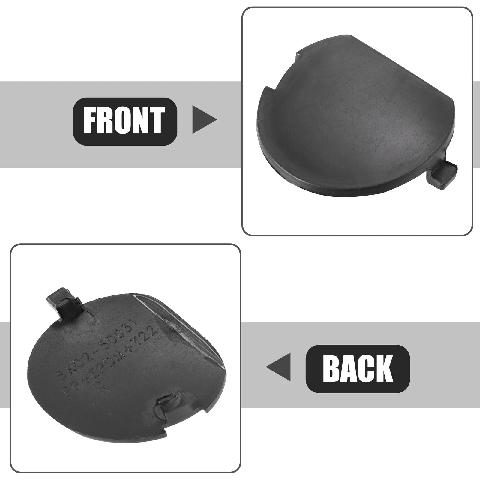 3pcs Tow Eye Hook Cover Cap for Mazda 3 (2014–2016) Black