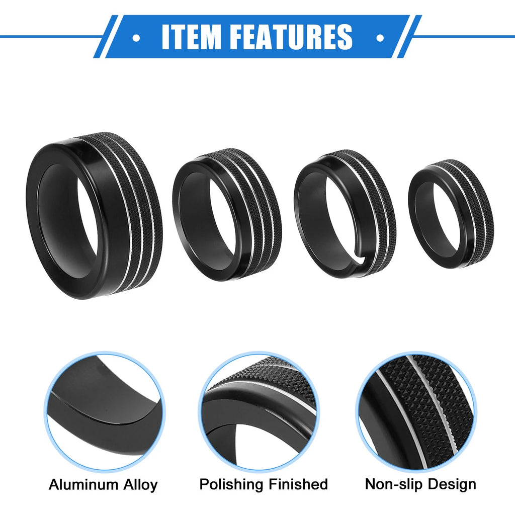 5pcs AC Climate Control Knob Ring for Chrysler 300, Dodge Challenger (2005–2023)